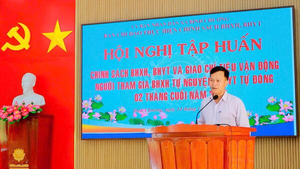 Bình Chương tổ chức tập huấn chính sách BHXH, BHYT, giao chỉ tiêu phát triển người tham gia