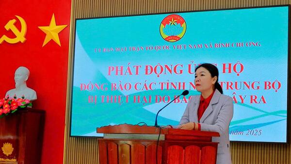 BÌNH CHƯƠNG PHÁT ĐỘNG ỦNG HỘ ĐỒNG BÀO CÁC TỈNH NAM TRUNG BỘ BỊ THIỆT HẠI DO BÃO, LŨ GÂY RA